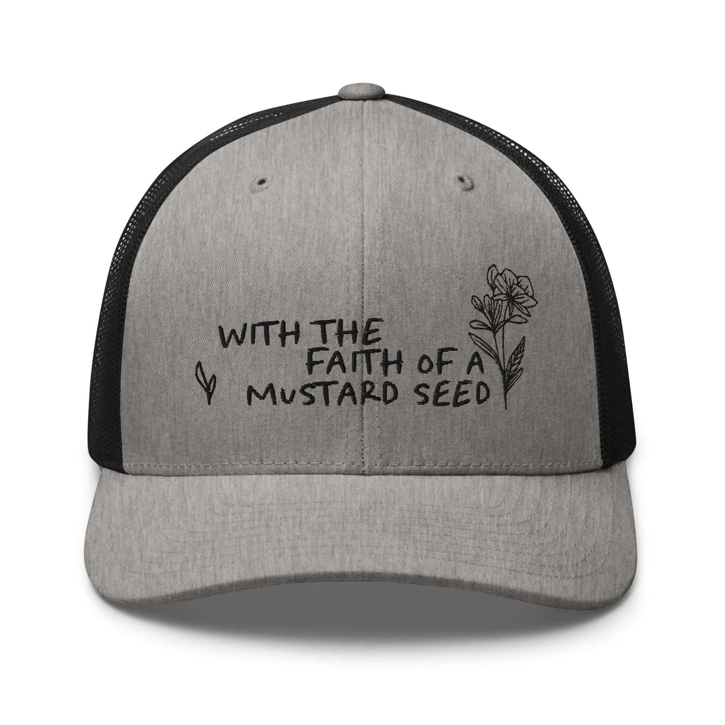 Mustard Seed Christian Trucker Hat Black