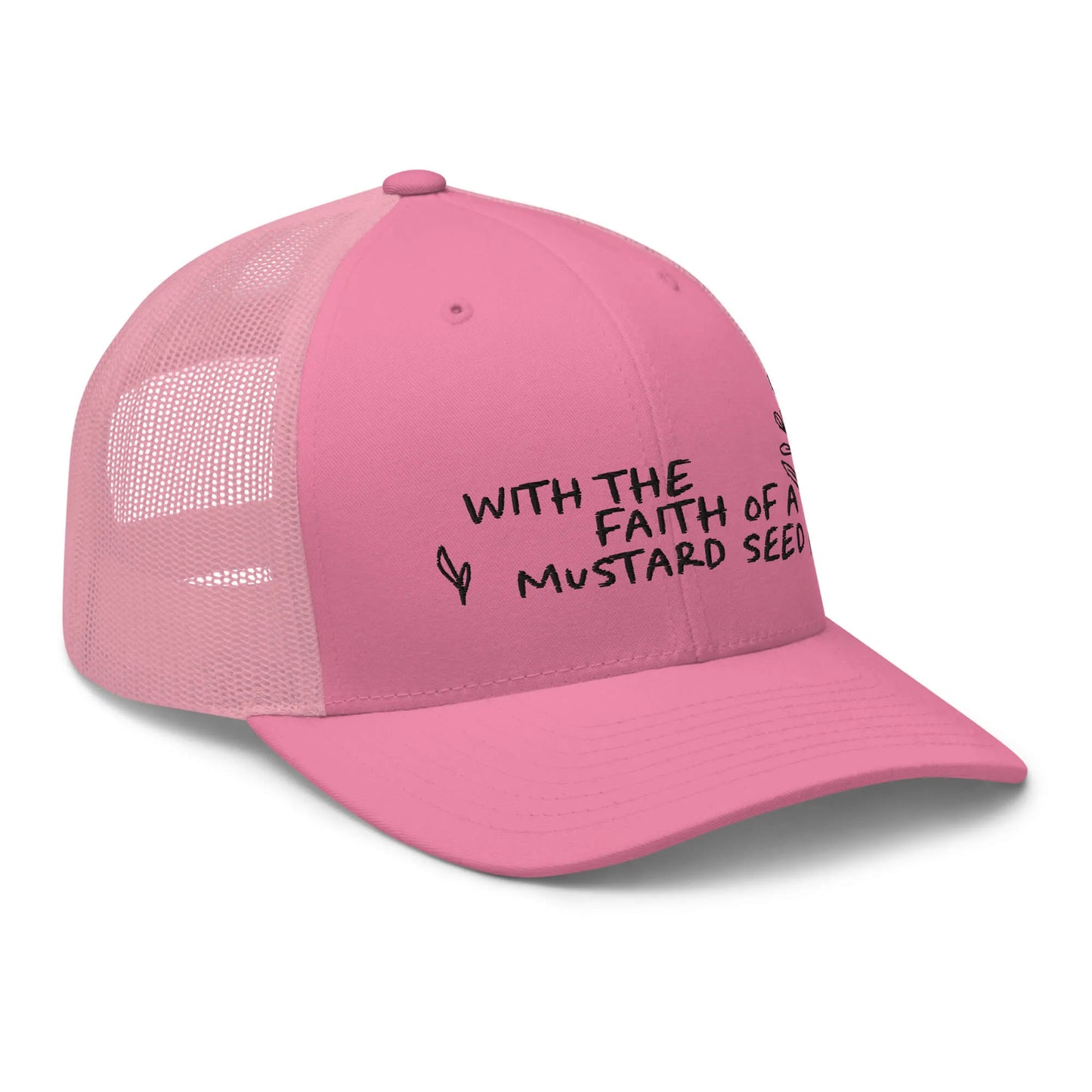 Mustard Seed Christian Trucker Hat Black