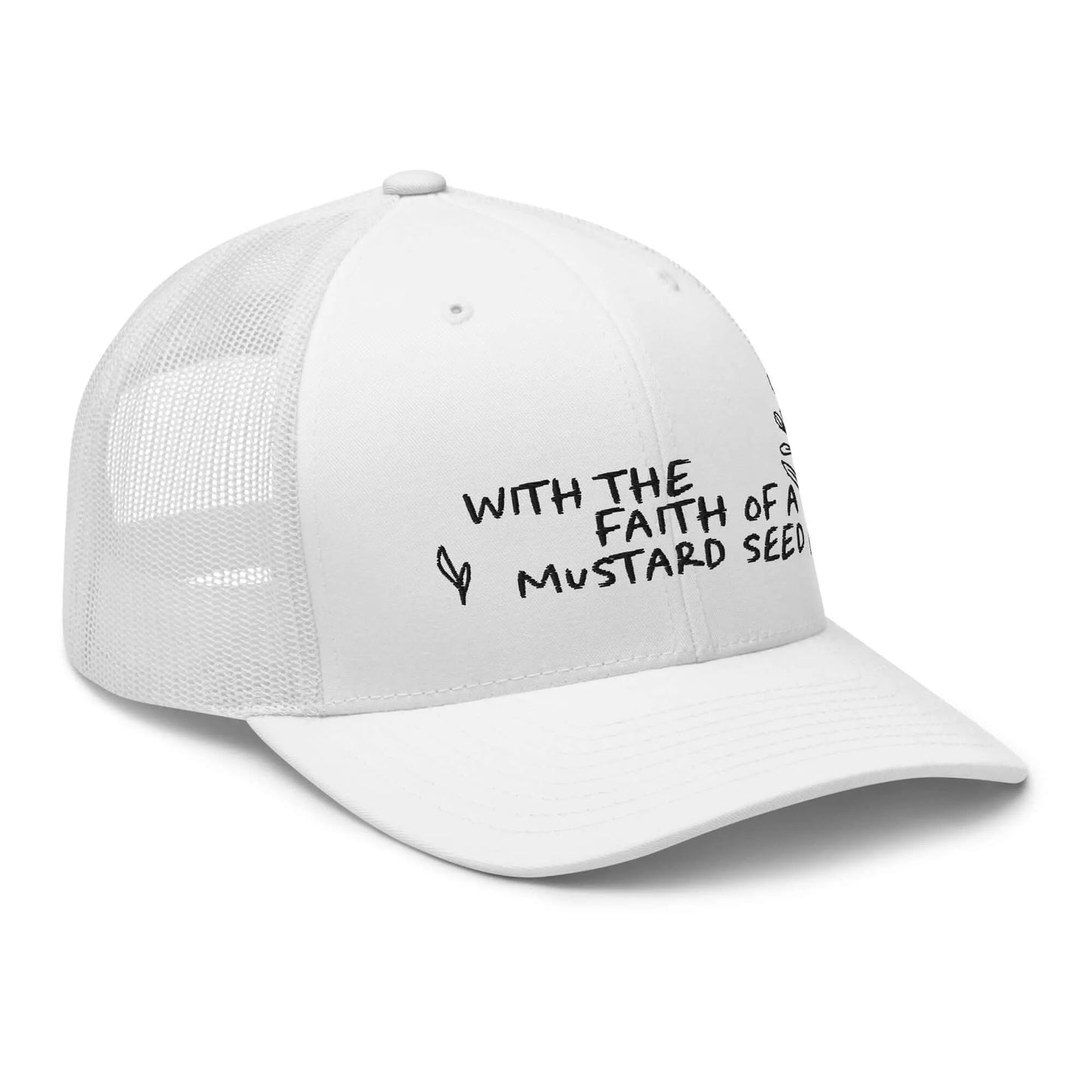 Mustard Seed Christian Trucker Hat Black