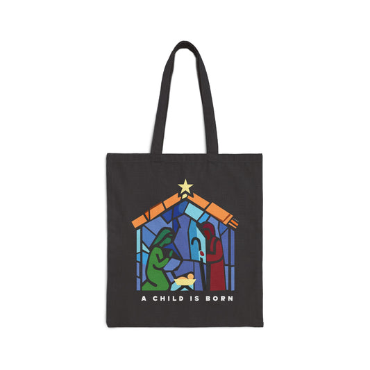 Stained Glass Nativity Tote Bag