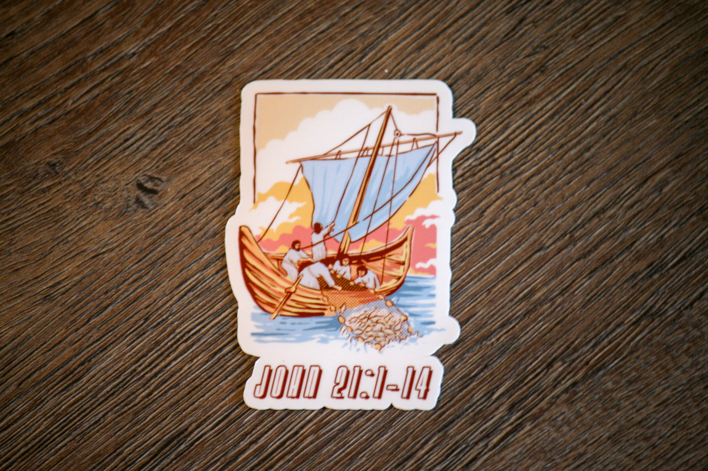 Peter Catching the Fish Sticker