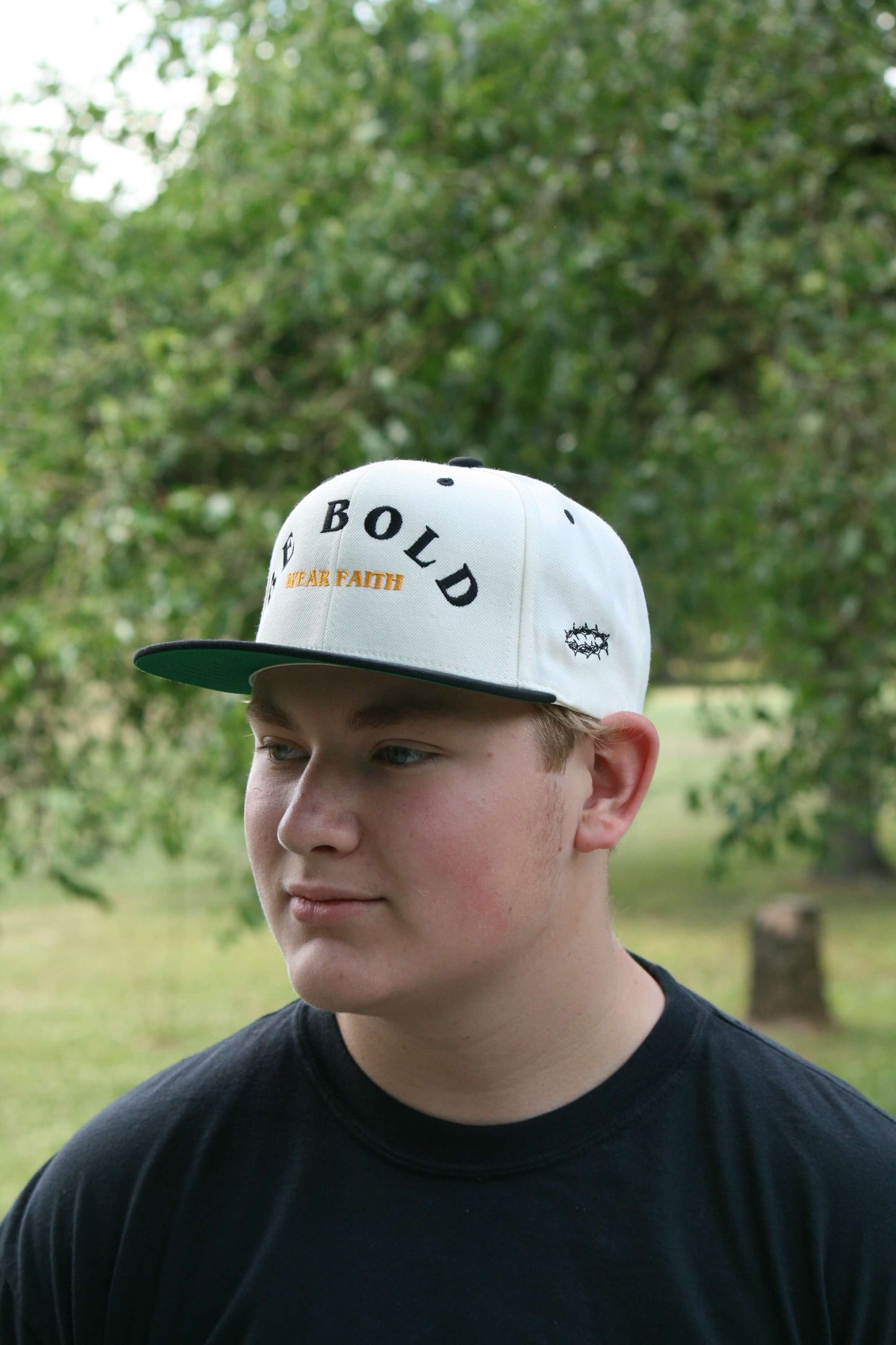 Be Bold Christian Snapback Hat Black