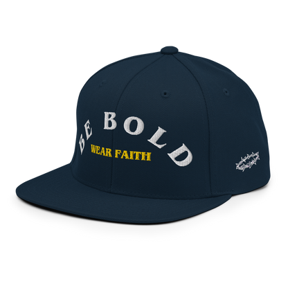 Be Bold Snapback Hat White