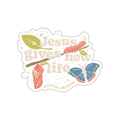 Jesus Gives New Life Christian Sticker