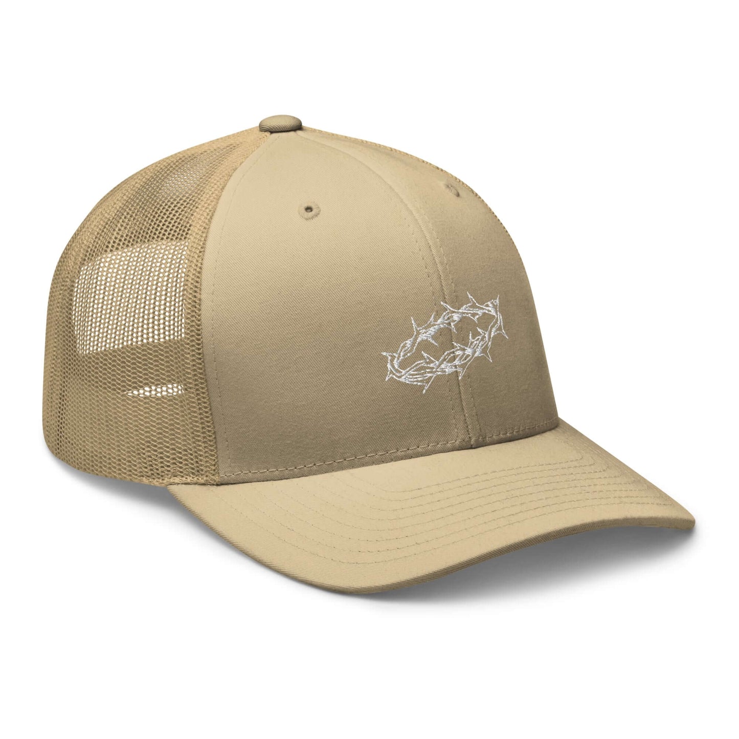 White Crown of Thorns Christian Trucker Hat